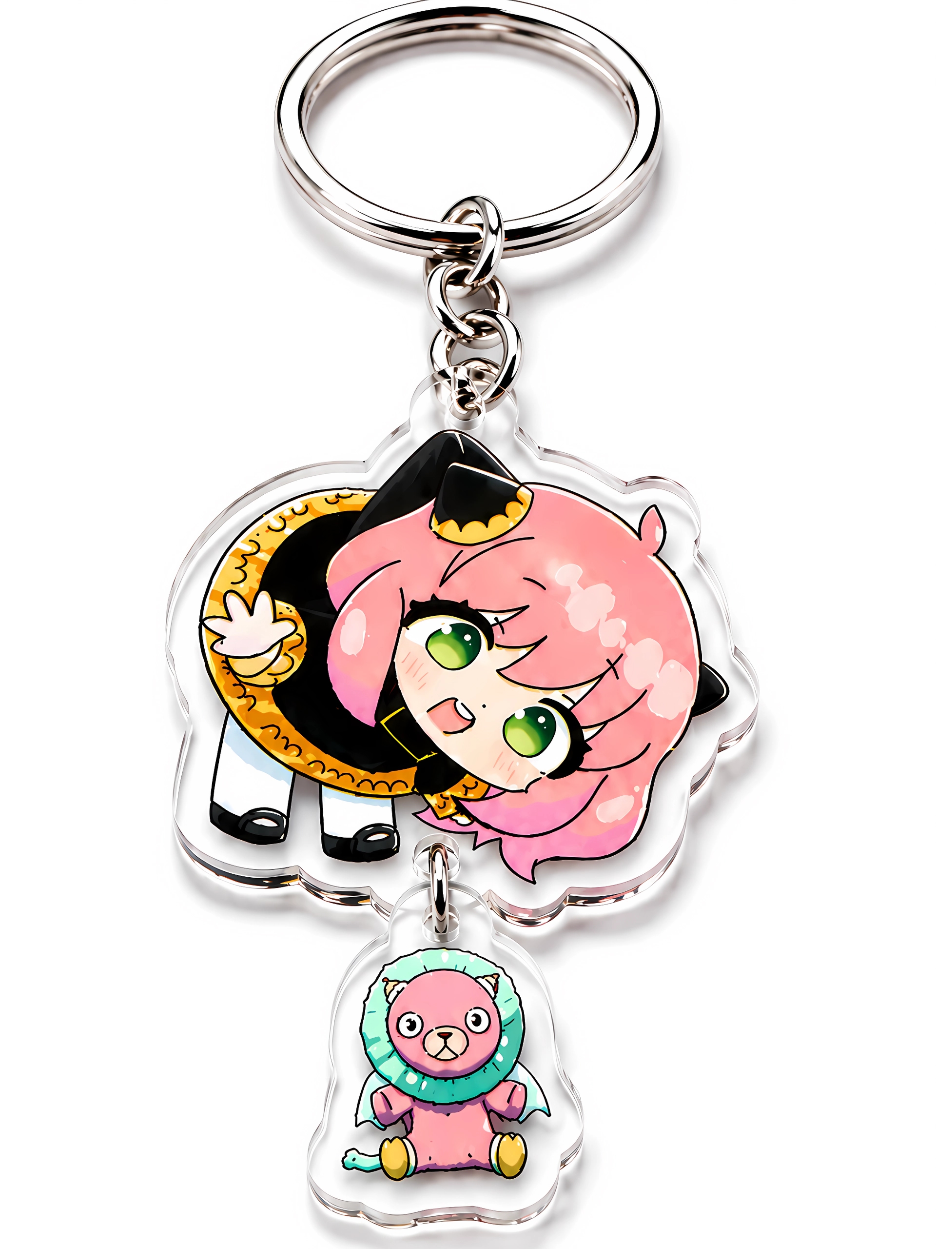 Spy X Family Anya Keychain, Premium Double Sided UV Printed Transparent acrylic Keychain