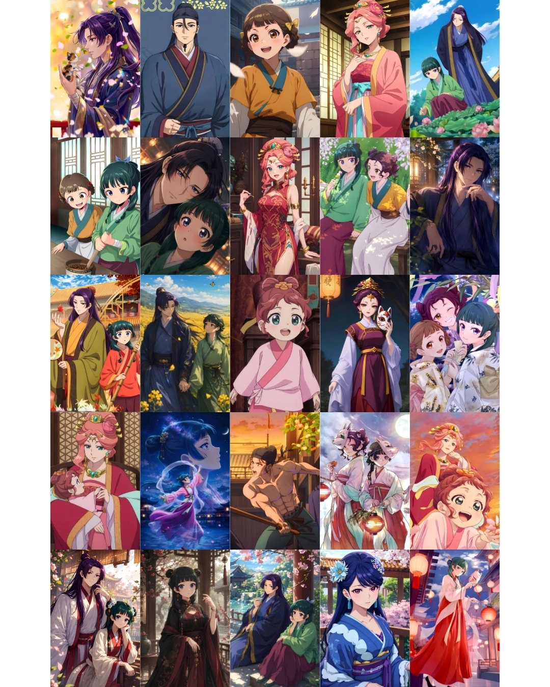 Set Of 25 The Apothecary Diaries Posters (90x140 mm) with Glue Tape | 300 GSM Perfect for Wall decor for Bedroom, Office, Gaming Room, Anime lovers